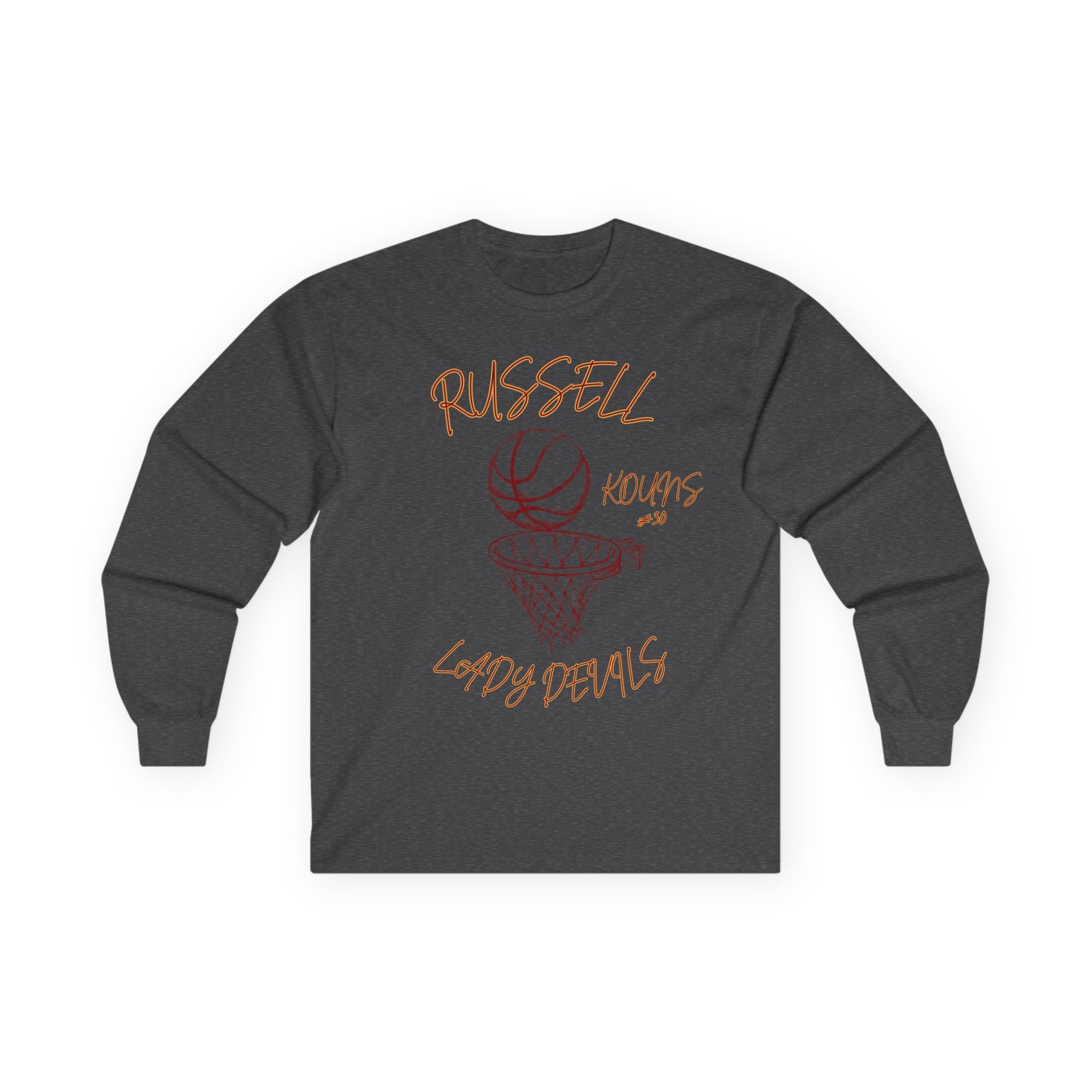 Russell Courts Lady Devils Basketball Long Sleeve Tee