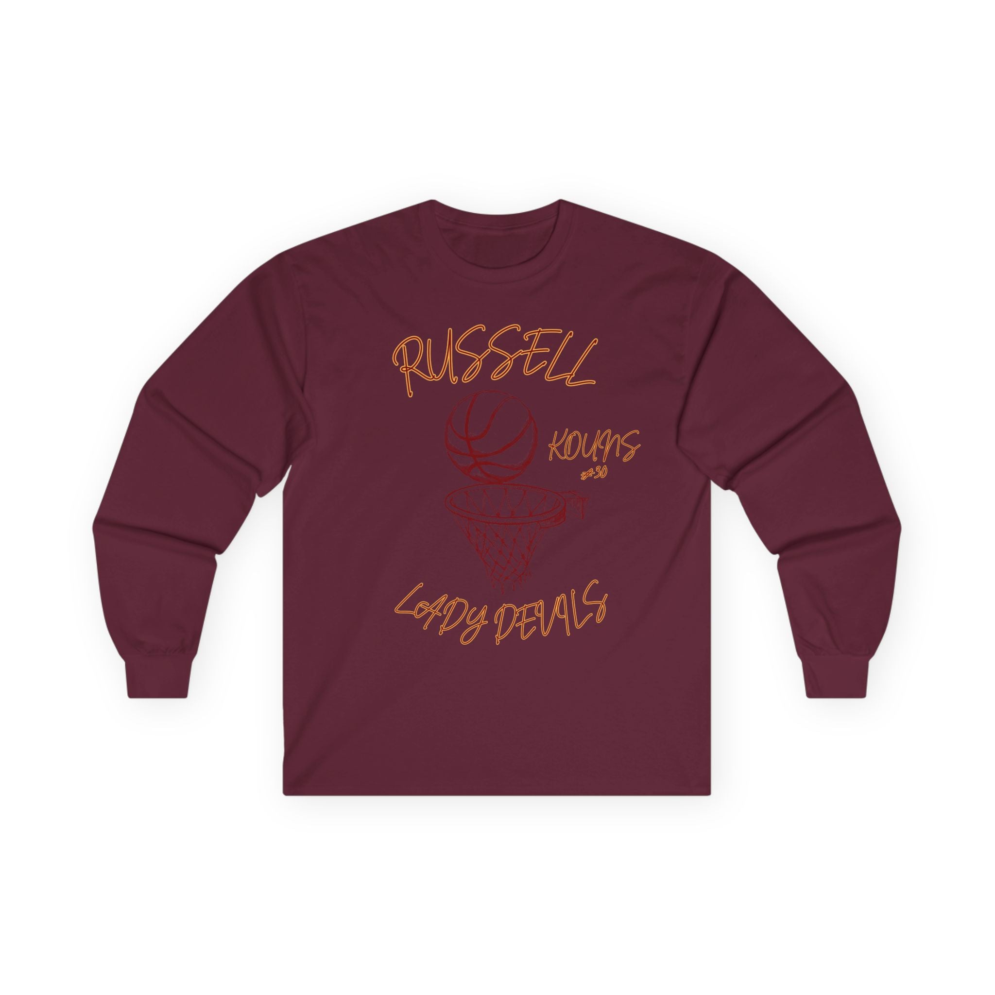 Russell Courts Lady Devils Basketball Long Sleeve Tee